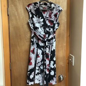 Hobbs London Floral Print Faux Wrap Dress US sz 10
